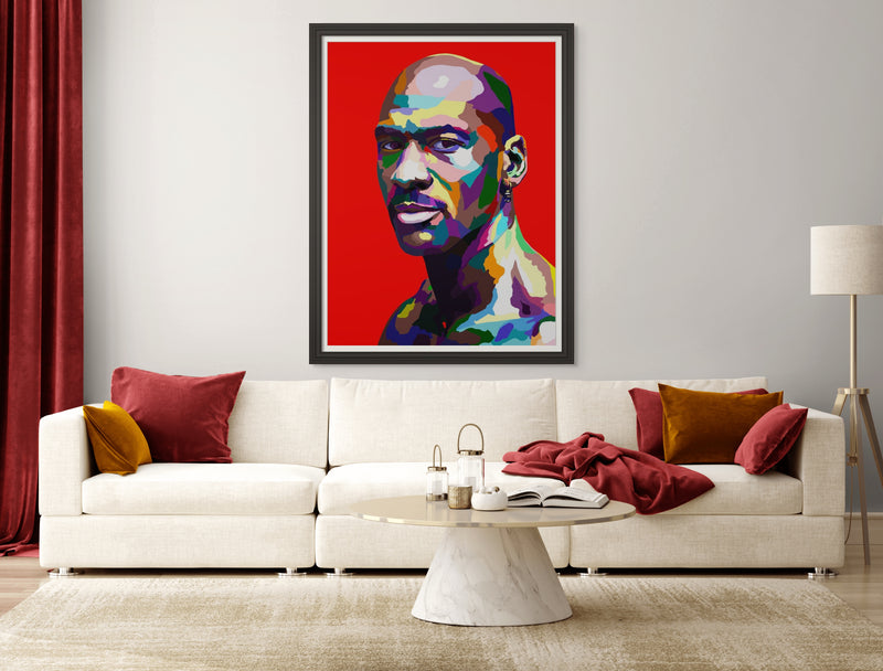 Air Jordan - Michael Jordan Portrait - Limited Edition Giclee Art Print & Wall Decor - Vakseen Art