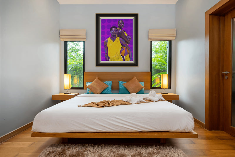 THE Dynamic Duo - Kobe Bryant and Shaquille O'Neal Portrait - Limited Edition Giclee Art Print & Wall Decor - Vakseen Art