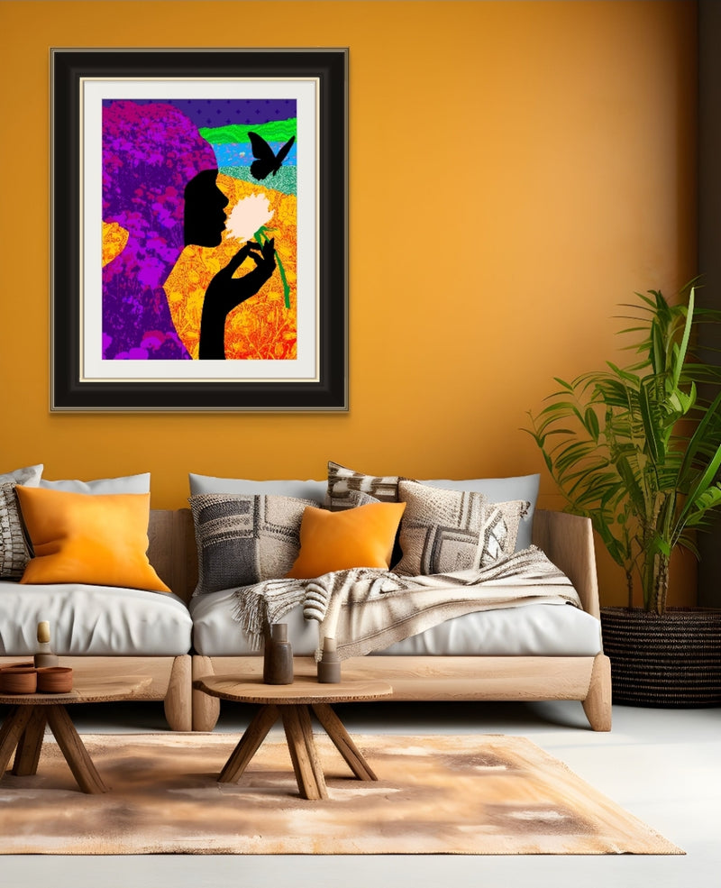 The Scent of Joy - Abstract Portrait Art - Limited Edition Giclee Art Print & Wall Decor - Vakseen Art