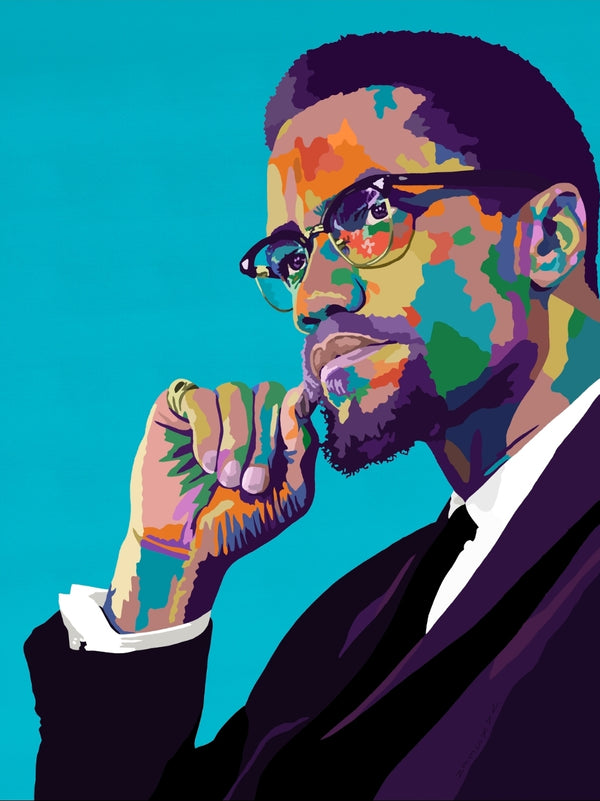 Wake the People Up – Malcolm X-Inspired Limited Edition Giclée Art Print – Wall Decor by Vakseen