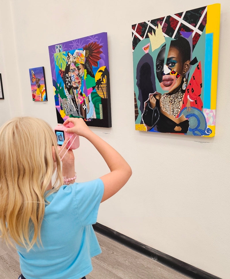 Throne of My Becoming – Collage Portrait – Original Acrylic Painting – Vanity Pop Series – Wall Decor by Vakseen