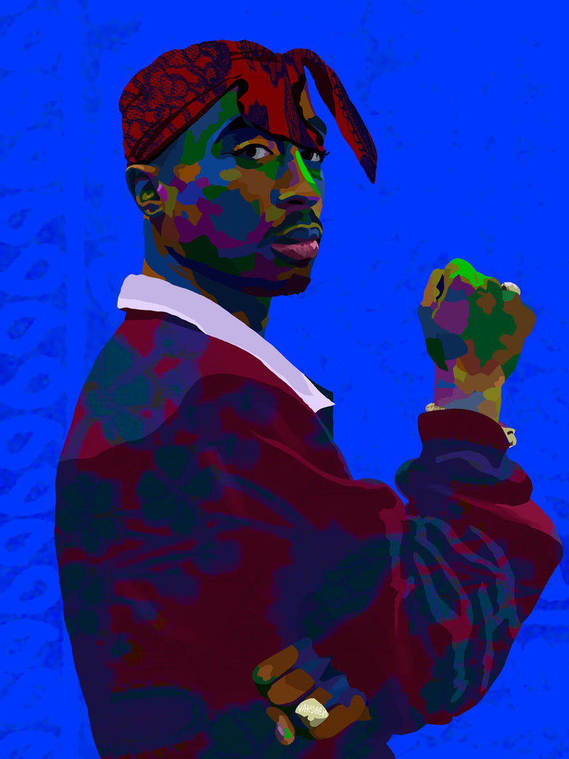 Tupac - Tupac Shakur inspired Portrait - Limited Edition Giclee Art Print & Wall Decor - Vakseen Art