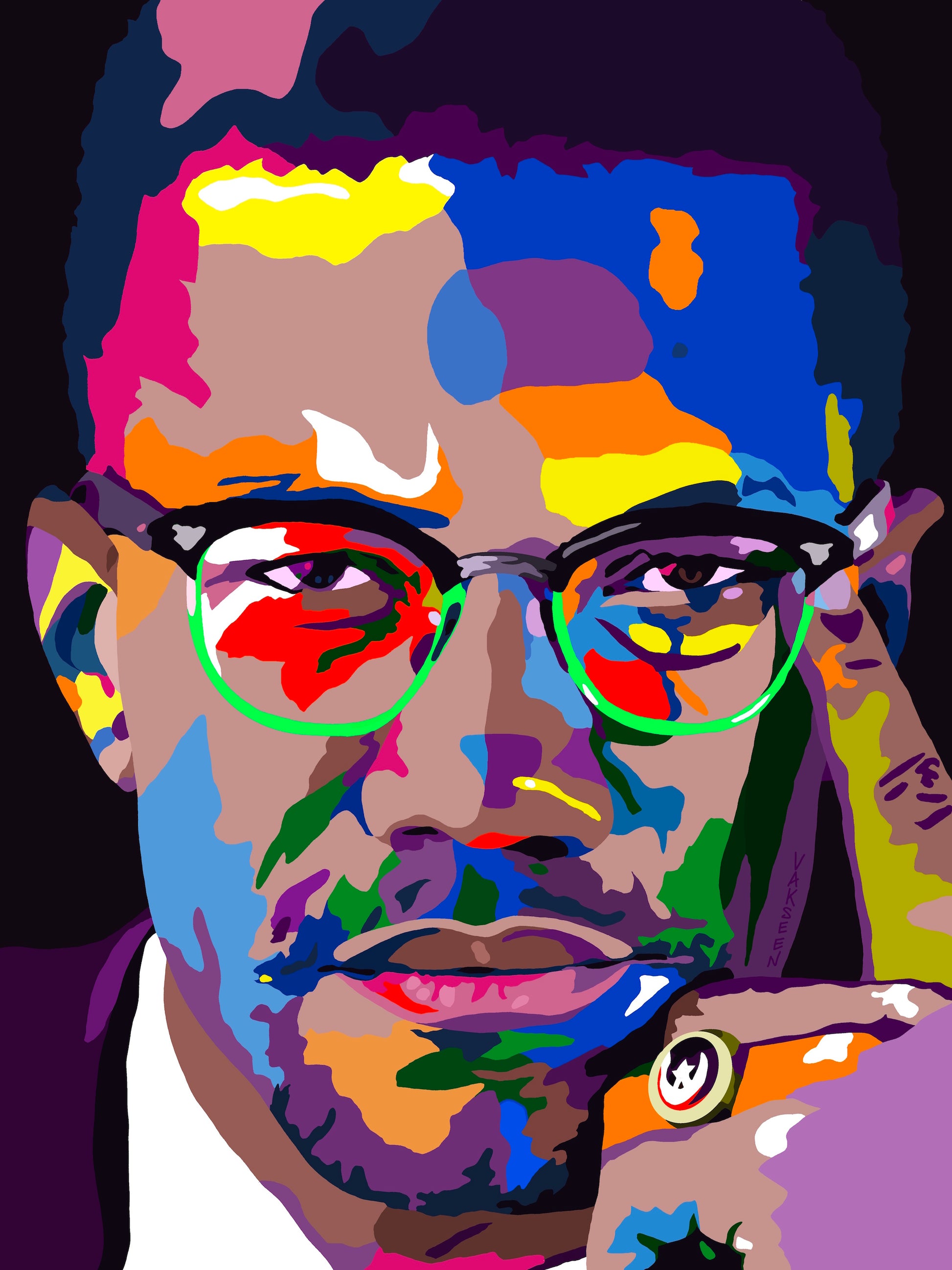By Any Means, Malcolm X portrait by Vakseen from the Legends Only series
