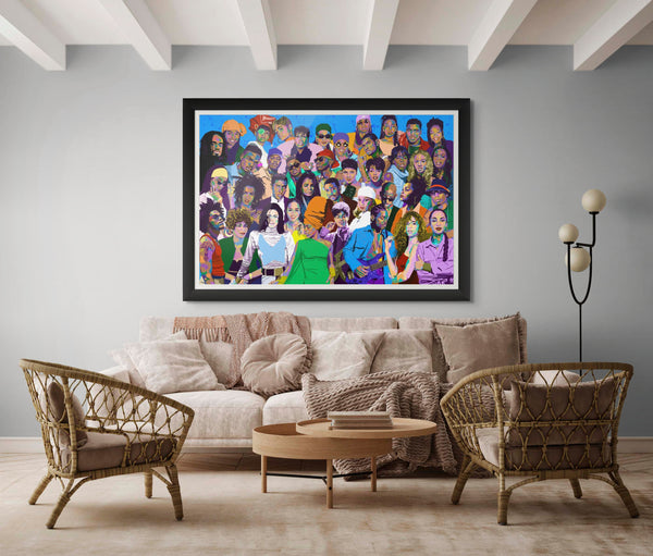 A 90's Kinda Love - 90's R&B Soul portrait art - Limited Edition Giclee Art Prints - Vakseen Art
