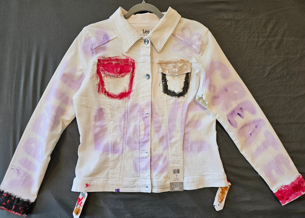 Heart in the Paint 2 Jacket - Original 1/1 Unisex Jacket - Custom Art Shirt & Apparel - Vakseen Art