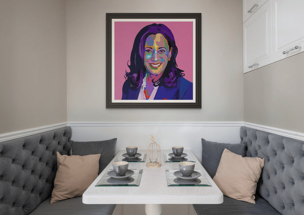 Madam Vice President - Kamala Harris portrait art - Limited Edition Hand-Embellished Art Giclee - Vakseen Art