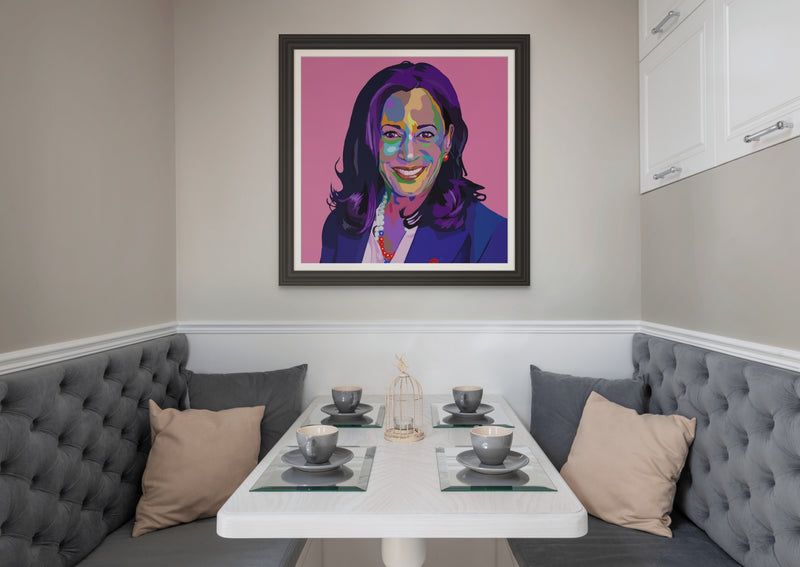 Madam Vice President - Kamala Harris portrait art - Limited Edition Hand-Embellished Art Giclee - Vakseen Art