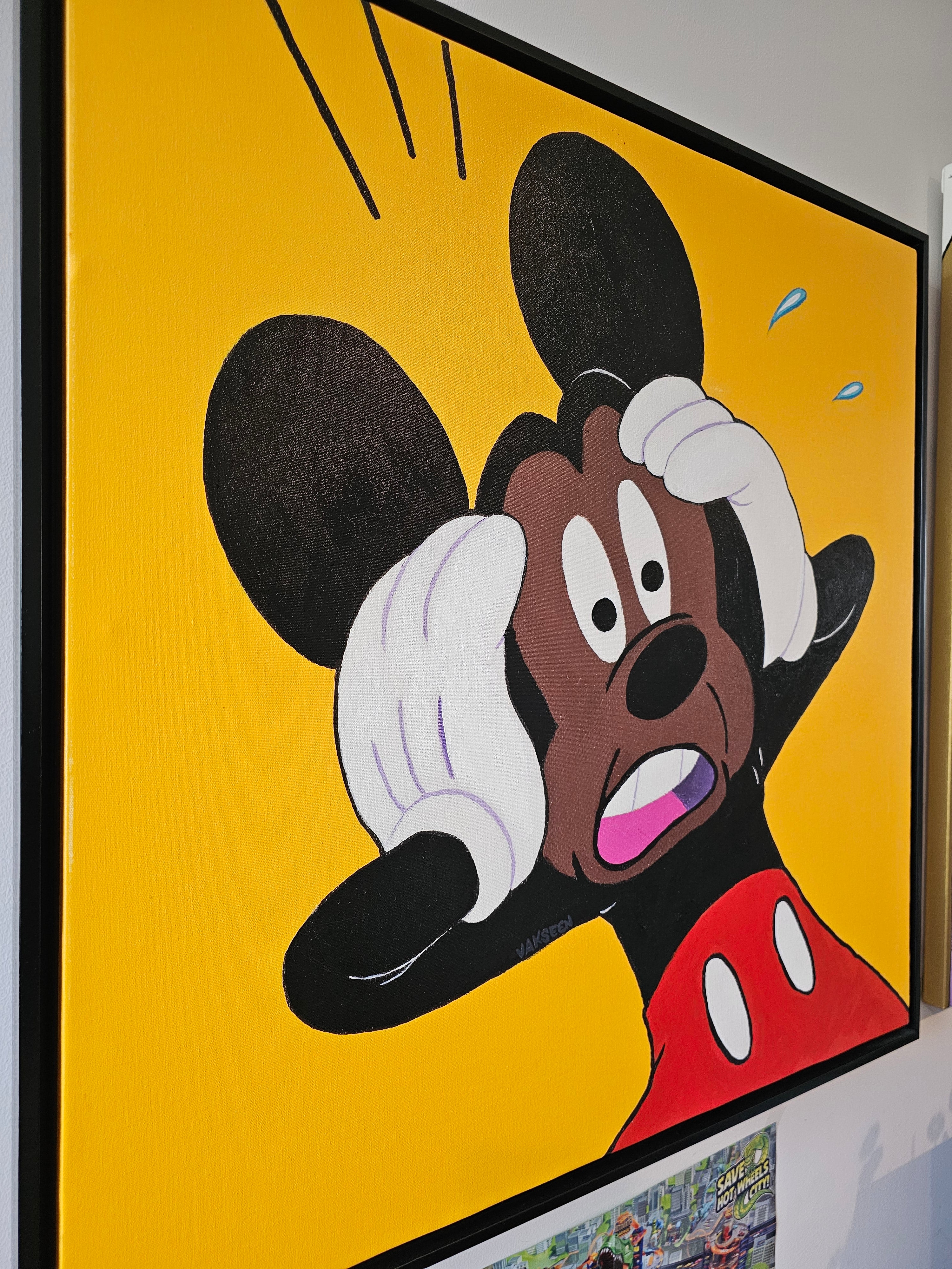 Gee GOSH!! - FOBP - Black Mickey Mouse portrait art - art