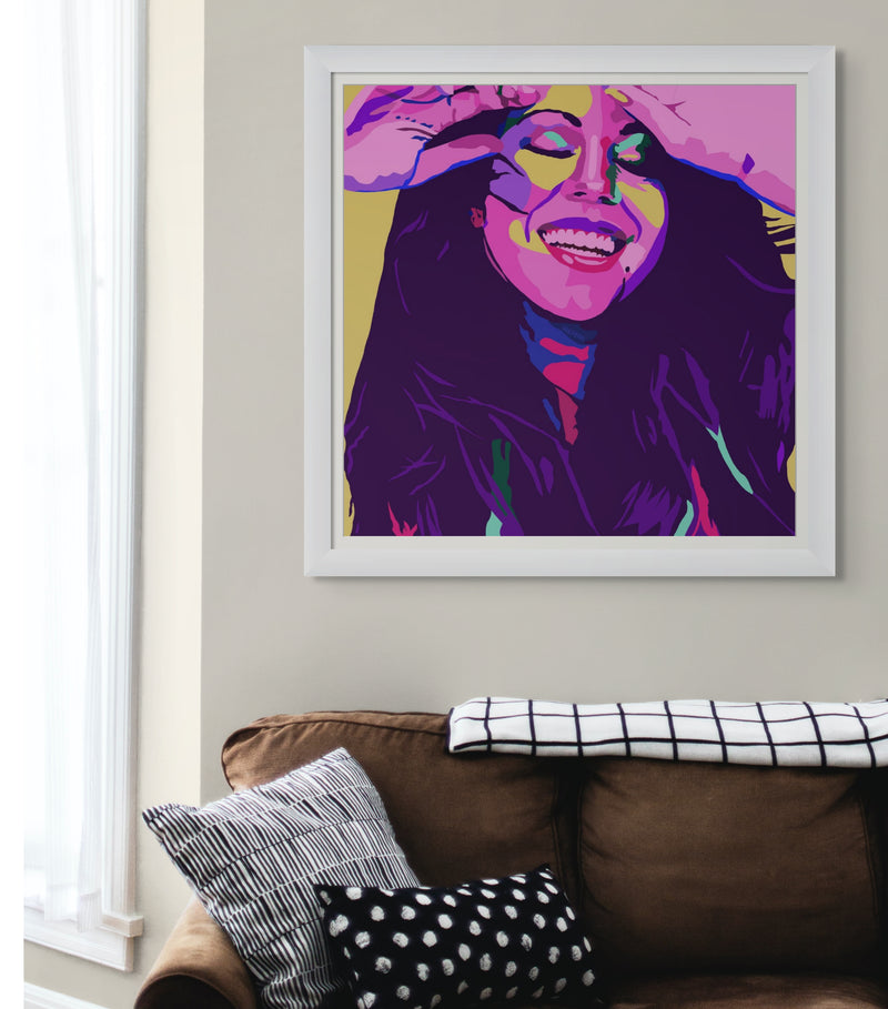 Butterfly - Mariah Carey portrait art - Limited Edition Giclee Art Print & Wall Decor - Vakseen Art
