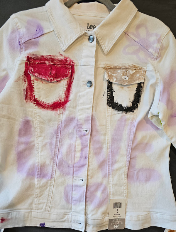 Heart in the Paint 2 Jacket - Original 1/1 Unisex Jacket - Custom Art Shirt & Apparel - Vakseen Art