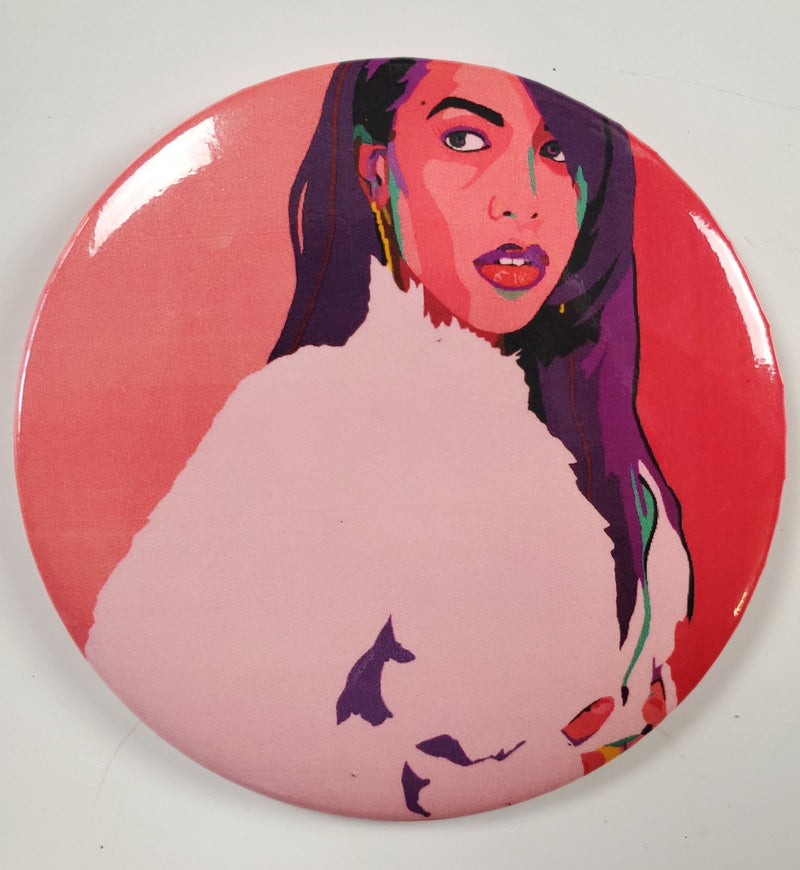 1 IN A MILLION - AALIYAH 3" BUTTONS - CUSTOM POP ART BUTTONS FOR FASHION APPAREL