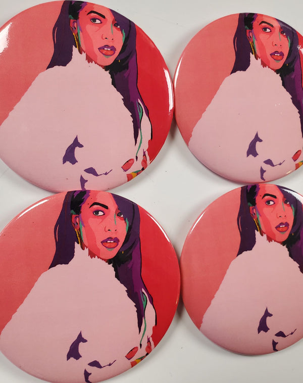 1 in a Million - Aaliyah 3" Buttons - Custom Pop Art Buttons for Fashion Apparel
