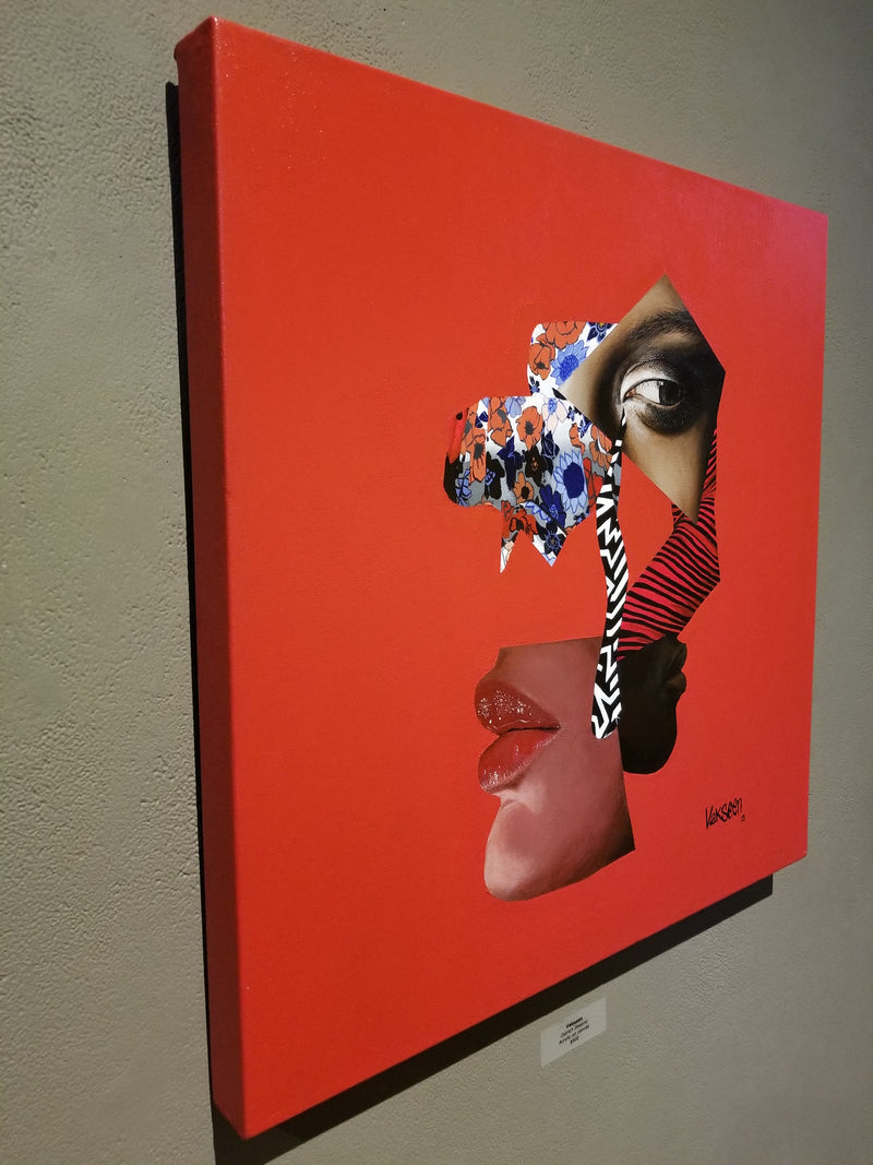 Vakseen Art - Ostrich Dreams - Vanity Pop - Original 20x20 inch Acrylic Painting & Wall Decor