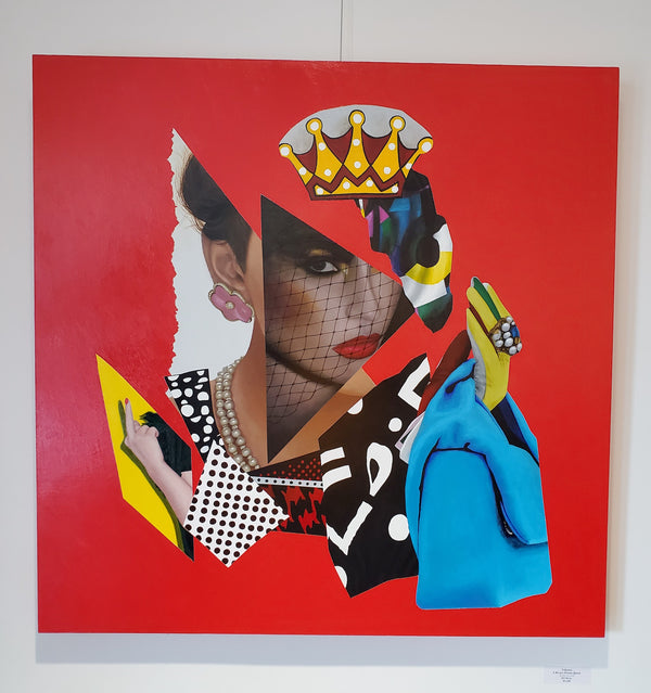 Vakseen Art - A Bit of a Drama Queen - Vanity Pop - Original 30x30 in Acrylic Painting & Wall Decor