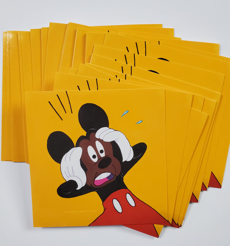Black Mickey Mouse portrait art - Custom Art Stickers for Laptop & Wall Decor - Vakseen Art