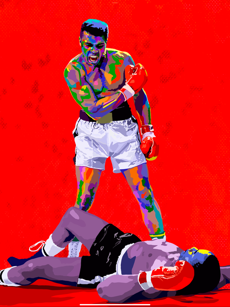 Float Like A Butterfly - Muhammad Ali Portrait Art - Limited Edition Giclee Art Print & Wall Decor - Vakseen Art