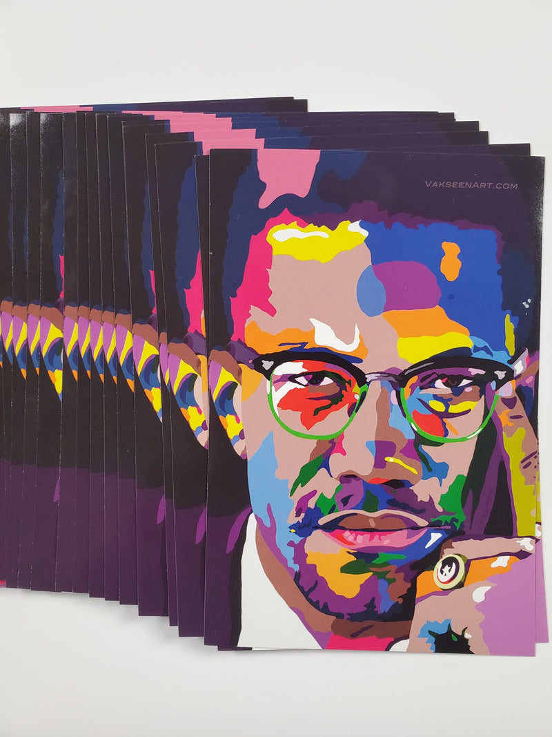 By Any Means - Malcolm X Portrait Art - Custom Art Stickers for Laptop & Wall Decor - Vakseen Art