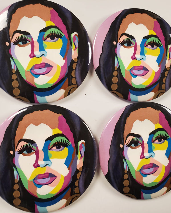 Hail the Queen - Beyonce 3" buttons - Custom Pop Art Buttons for Fashion Apparel