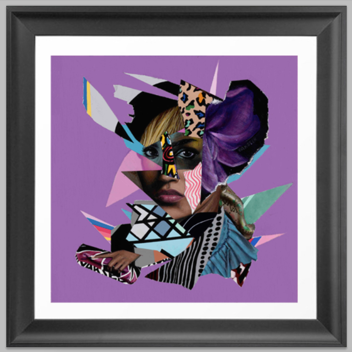 abstract portrait art - collage portrait - Vanity Pop - Limited Edition Giclee Art Print & Wall Decor - Vakseen Art