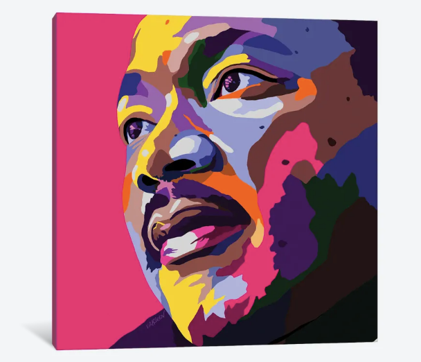 DREAM - Martin Luther King Jr portrait art - Canvas Art Prints - Vakseen Art