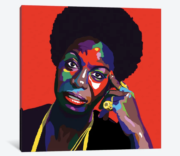 Young, Gifted & Black - Nina Simone portrait art - Canvas Art Prints - Vakseen Art