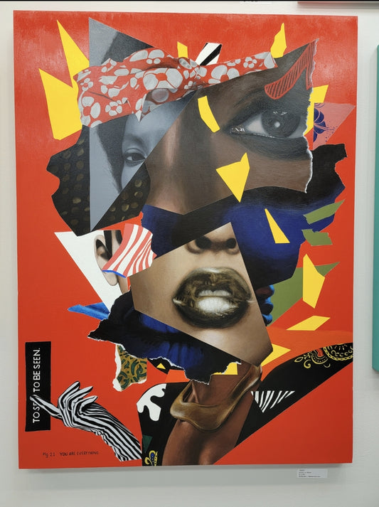 SEEN - Collage Portrait – Original Acrylic Painting – Vanity Pop Series – Wall Decor by Vakseen