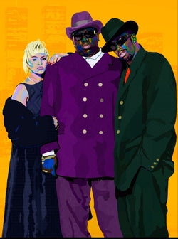 Mo Money Mo Problems - Faith Biggie & Puff Daddy Portrait - Limited Edition Giclee Art Print & Wall Decor - Vakseen Art