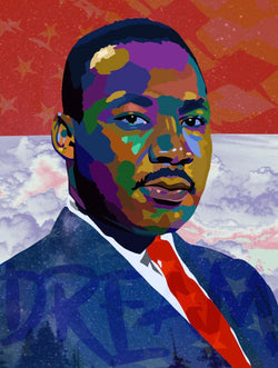 The American Dream - Dr Martin Luther King Jr inspired Portrait - Limited Edition Giclee Art Print & Wall Decor - Vakseen Art