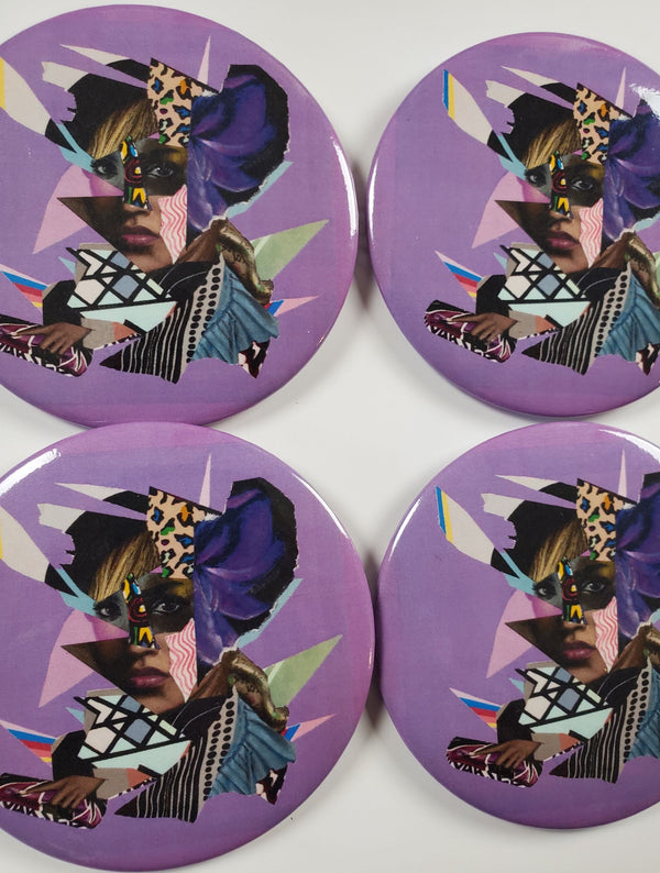 The Resilience of a Rose - 3" buttons - Custom Pop Art Buttons for Fashion Apparel