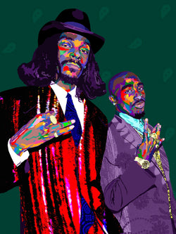 Amerikaz Most Wanted - Snoop Dogg and 2Pac Portrait - Limited Edition Giclee Art Print & Wall Decor - Vakseen Art