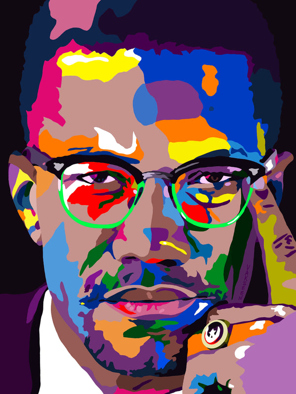 Malcolm X Portrait Art - Custom Art Stickers for Laptop & Wall Decor - Vakseen Art