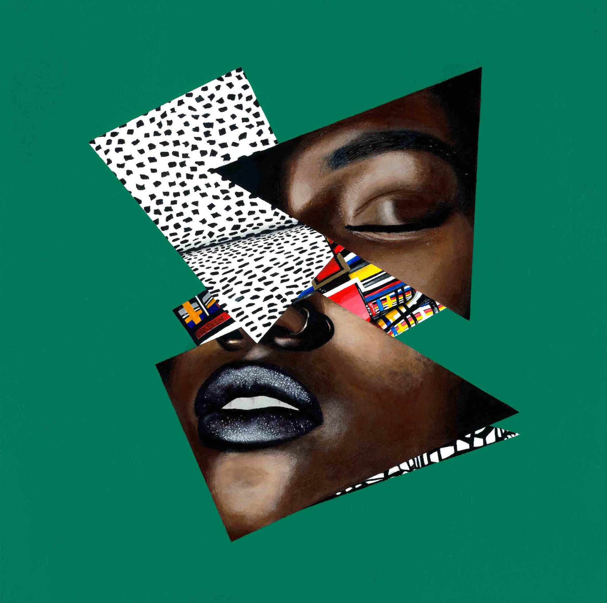 Abstract Portrait Art - collage portrait - Vanity Pop - Custom Art Stickers for Laptop & Wall Decor - Vakseen Art