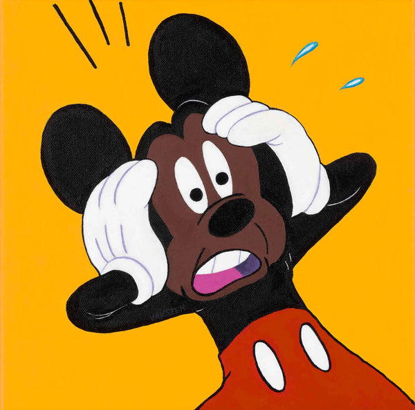 Black Mickey Mouse portrait art - Limited Edition Giclee Art Prints - Vakseen Art