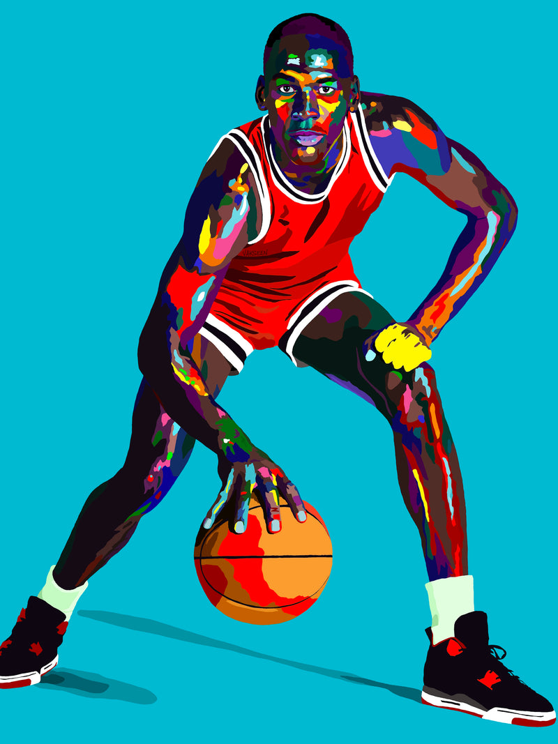 His Airness - Michael Jordan Portrait - Limited Edition Giclee Art Print & Wall Decor - Vakseen Art