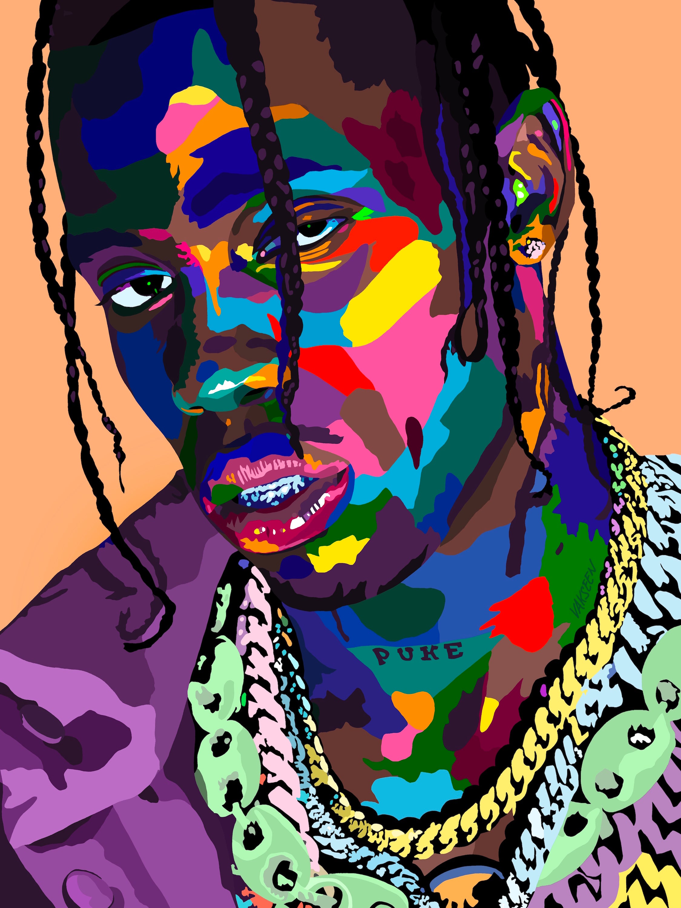 La Flame - Travis Scott Portrait - Limited Edition Giclee Art