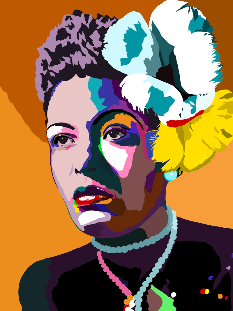 Lady Day - Billie Holiday portrait art - Canvas Art Prints - Vakseen Art