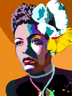 Lady Day - Billie Holiday Portrait - Limited Edition Giclee Art Print & Wall Decor - Vakseen Art