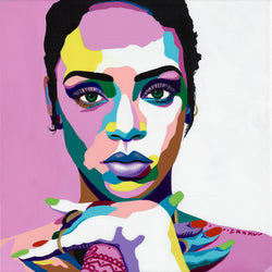Love On The Brain - Rihanna portrait Art - Original Acrylic Painting & Wall Decor - Vakseen Art