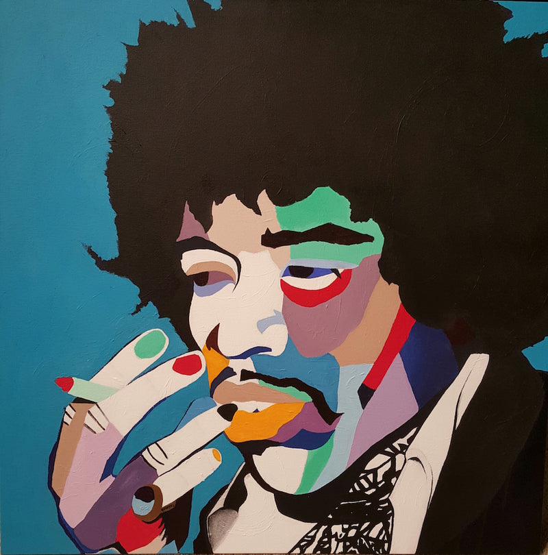 Jimi Hendrix portrait art - Limited Edition Giclee Print - Vakseen Art