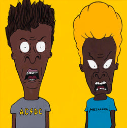 Black Beavis & Butthead portrait art - Limited Edition Giclee Art Prints - Vakseen Art 