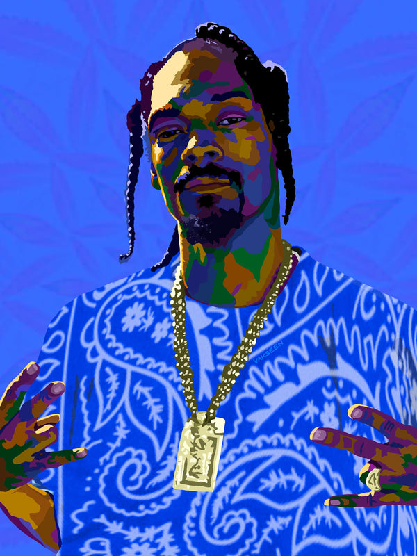 Snoop - Snoop Dogg inspired Portrait - Limited Edition Giclee Art Print & Wall Decor - Vakseen Art