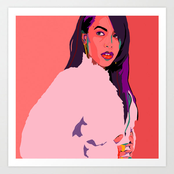 Aaliyah portrait art - Limited Edition Giclee Art Print & Wall Decor - Vakseen Art