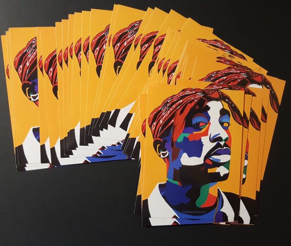 Chang3d Man -  2Pac portrait art - Custom Art Stickers for Laptops & Wall Decor - Vakseen Art