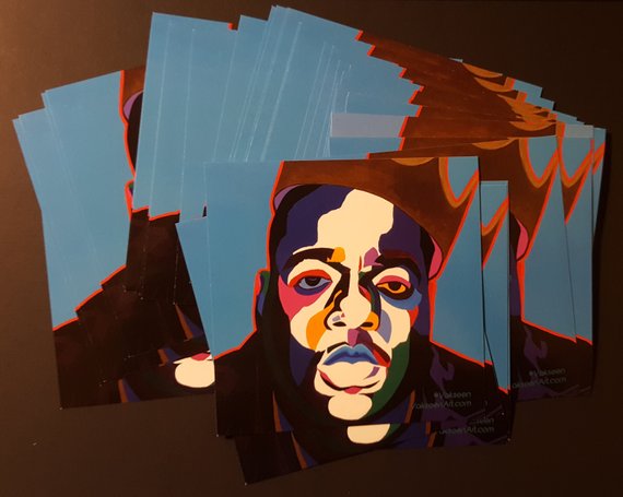 Sicker Than Yer Average - Biggie portrait art - Custom Art Stickers for Laptops & Walls - Vakseen Art