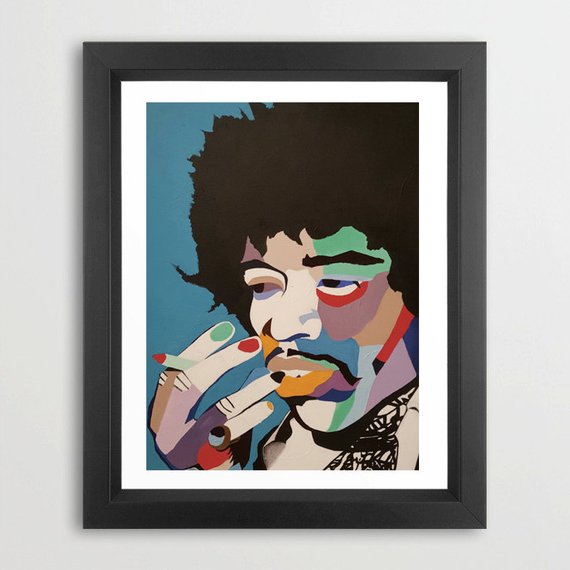 Jimi Hendrix portrait art - Limited Edition Giclee Print - Vakseen Art